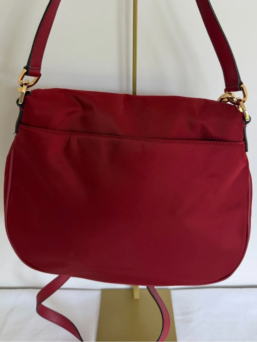 Michael Kors Bedford Nylon Messenger Crossbody Bag Red